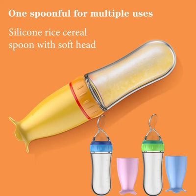 Baby Silicone Squeezing Feeding Bottle