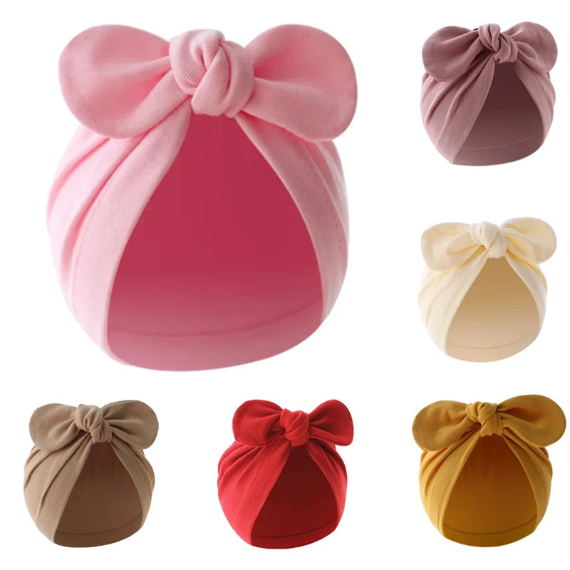 Newborn Hat for Girls Boys Beanie Cute Bows