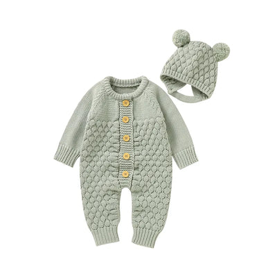 Newborn Boys Girls Solid Plain Jumpsuits