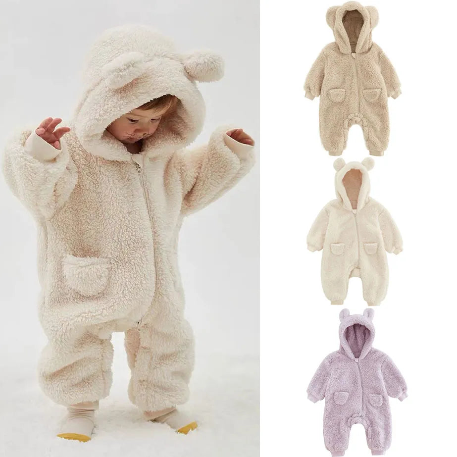 WARM FLEECE BABY ROMPERS